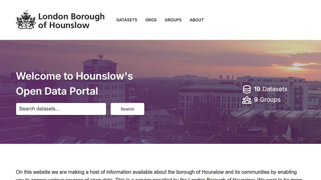 London Borough of Hounslow open data portal