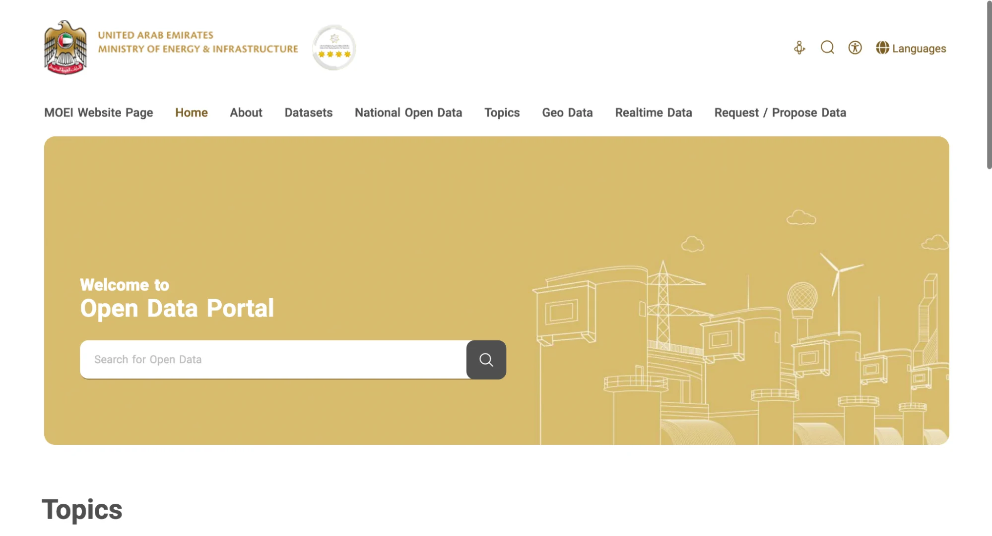 UAE Ministry of Energy & Infrastructure open data portal